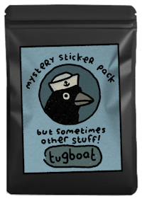 a sticker pack with a crow in a sailor's hat